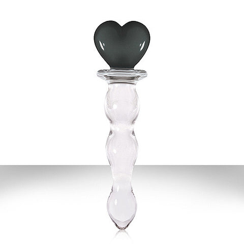 Crystal Heart of Glass Wand Charcoal